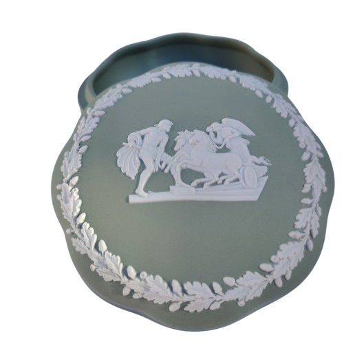 Wedgwood Jasper Green Powder Pot
