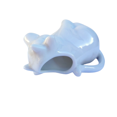 Small White Porcelain Sitting Cow Creamer Milk Jug