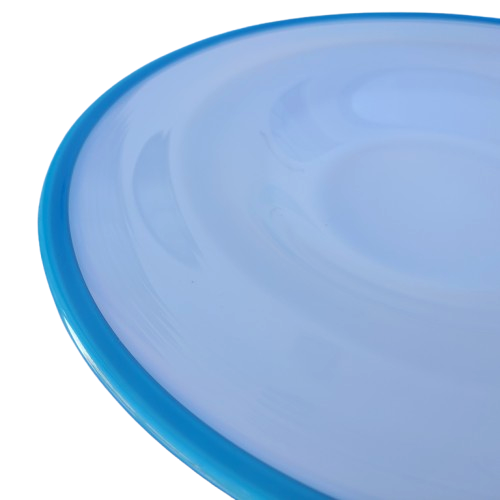Stunning Quality Glass Milk white and blue large bowl