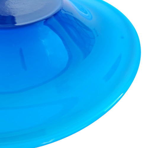 Stunning Quality Glass Milk white and blue large bowl