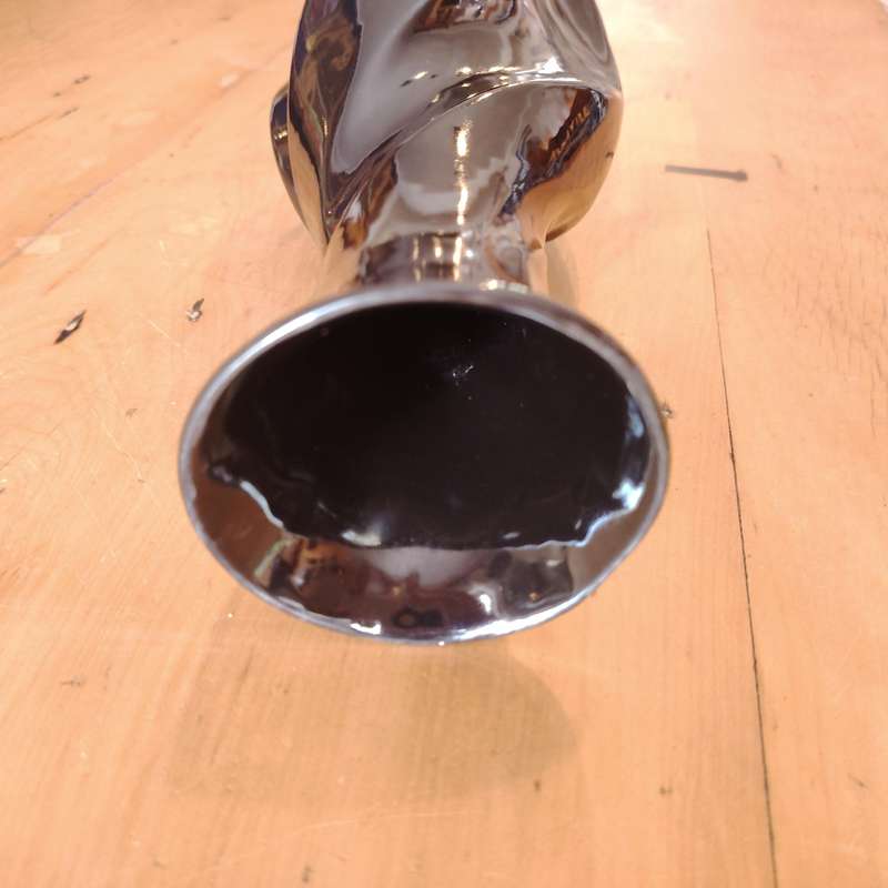 Mid century Lucia Ware #7804 Black Twisted Vase