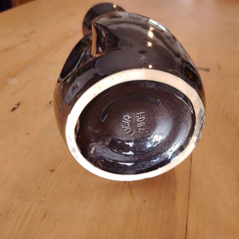 Mid century Lucia Ware #7804 Black Twisted Vase