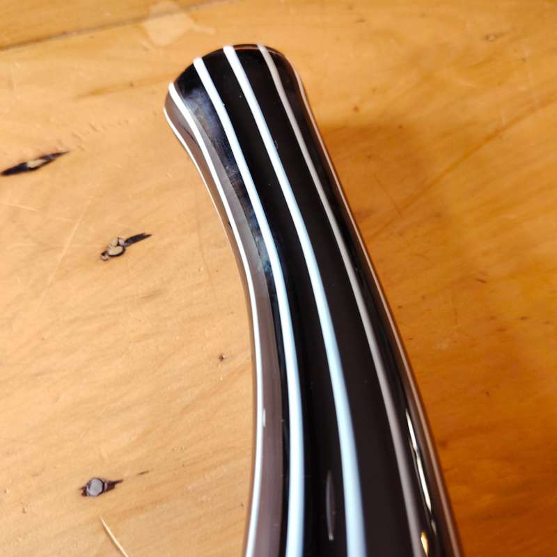 Murano stunning zebra striped design in black and white vase