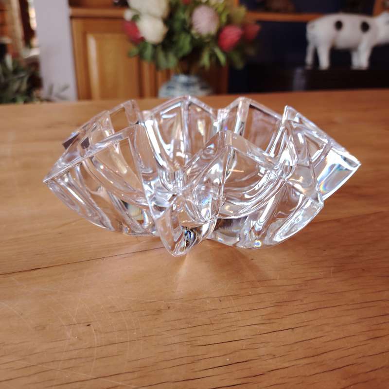 Cristal D'Arques Paris Star Lead Crystal Bowl Votive Candy Dish