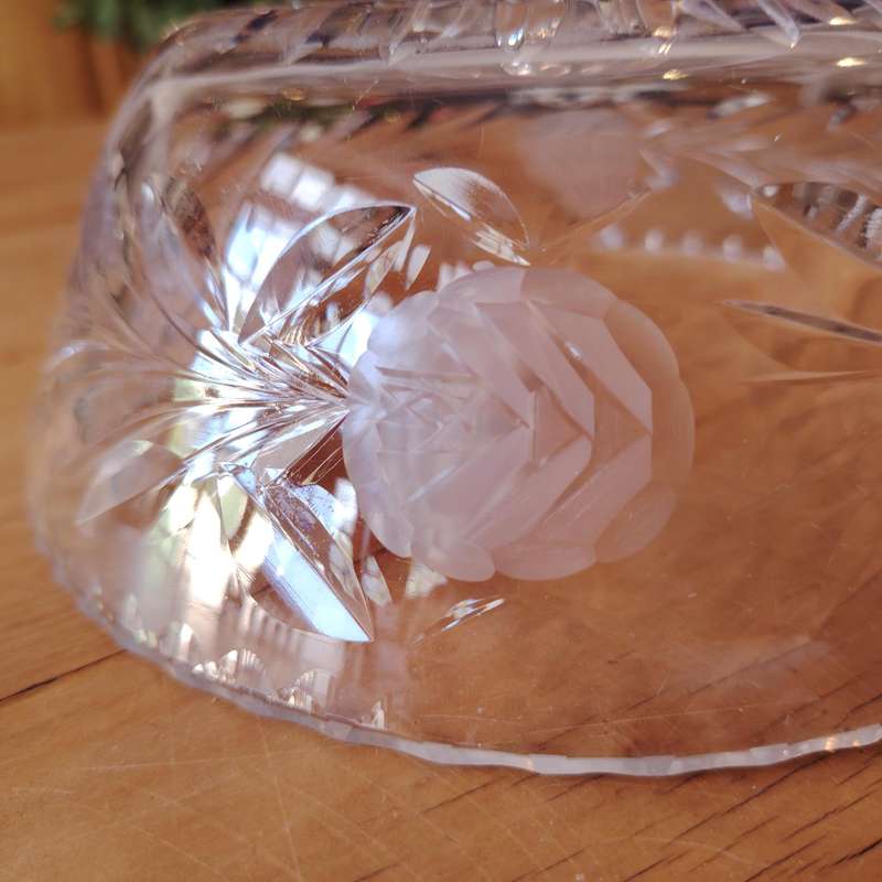 Quality Clear Crystal Glass Etched Bowl