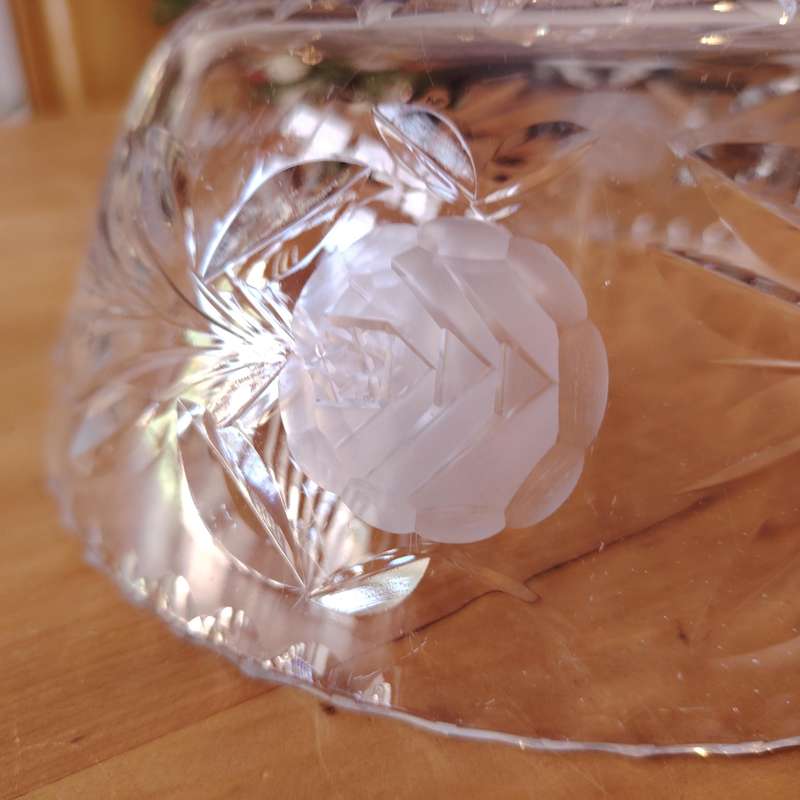 Quality Clear Crystal Glass Etched Bowl