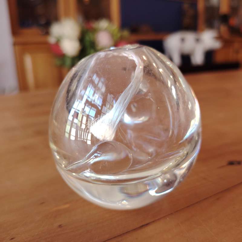 Vintage Clear Glass Bowl Fat Pig Oil Burner