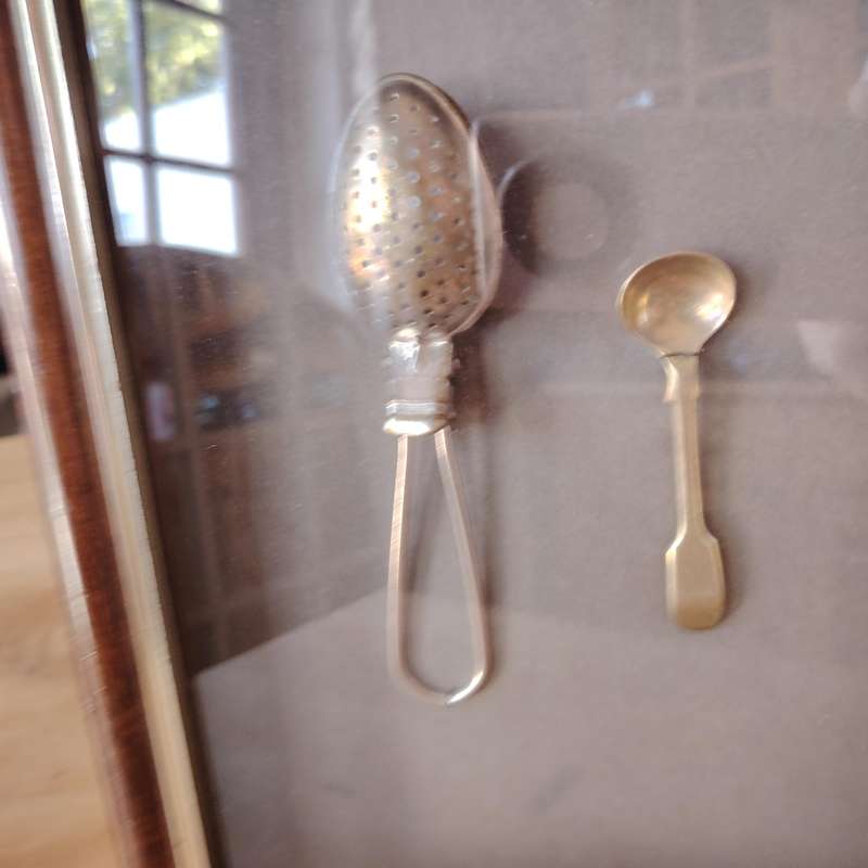 Nicely Framed Vintage Tea Infuser and Spoon