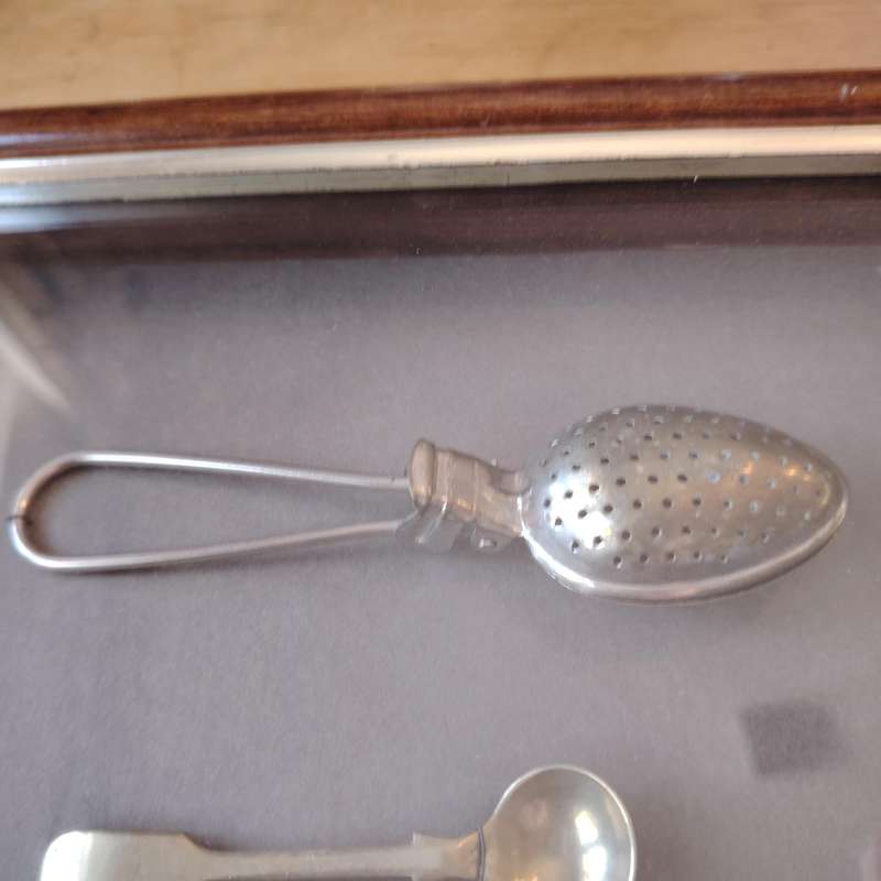 Nicely Framed Vintage Tea Infuser and Spoon