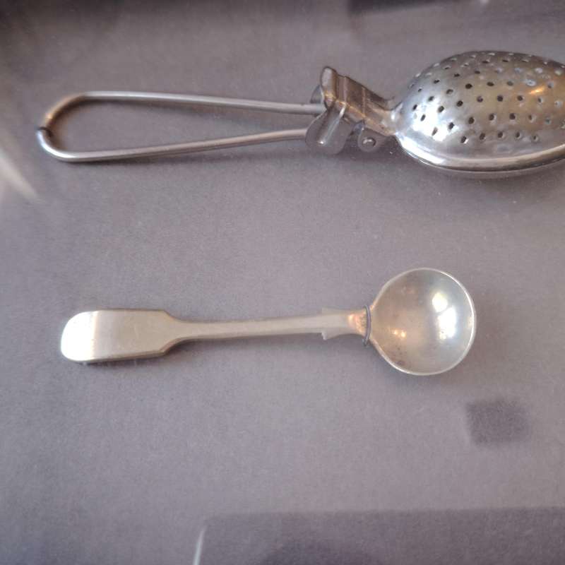 Nicely Framed Vintage Tea Infuser and Spoon
