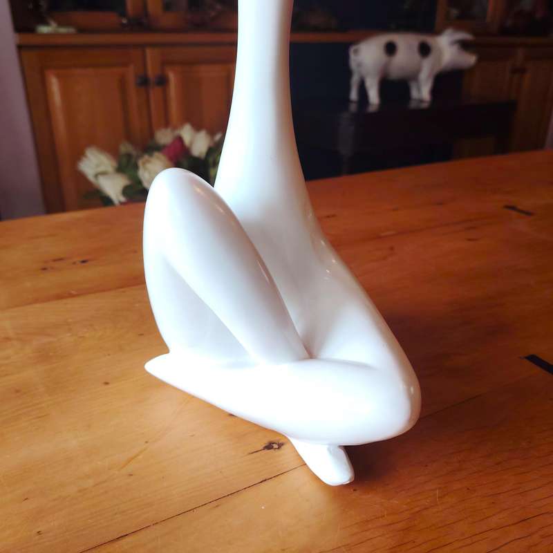 Modern Art Dancer in Action Dancer White Resin Statue