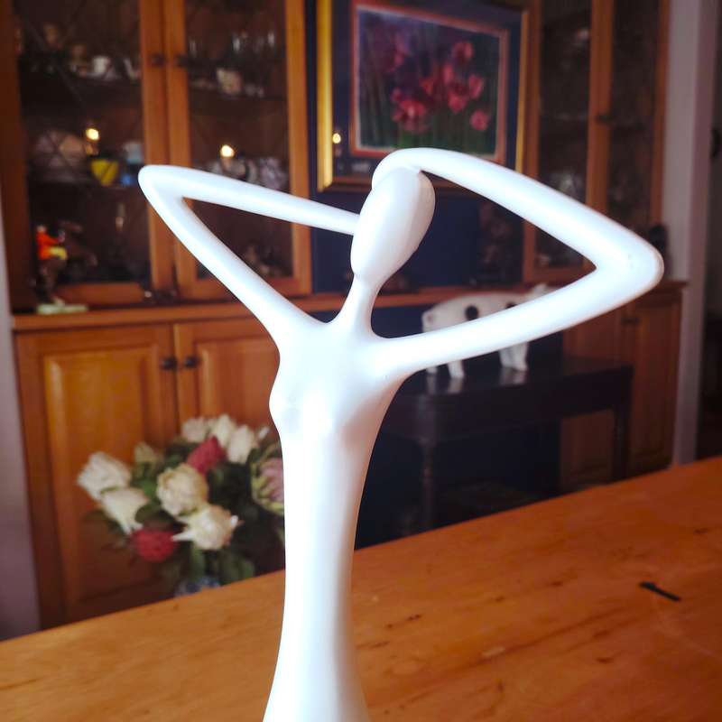 Modern Art Dancer in Action Dancer White Resin Statue