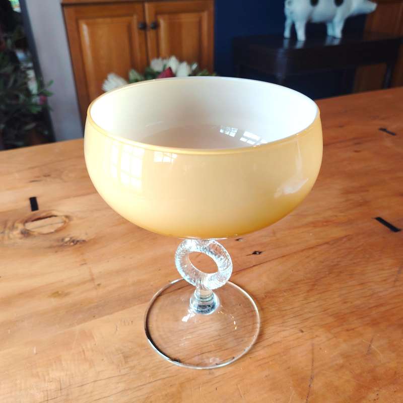 Vintage Hand-Blown German Butterscotch Cased Art Glass Brandy Balloon Bowl