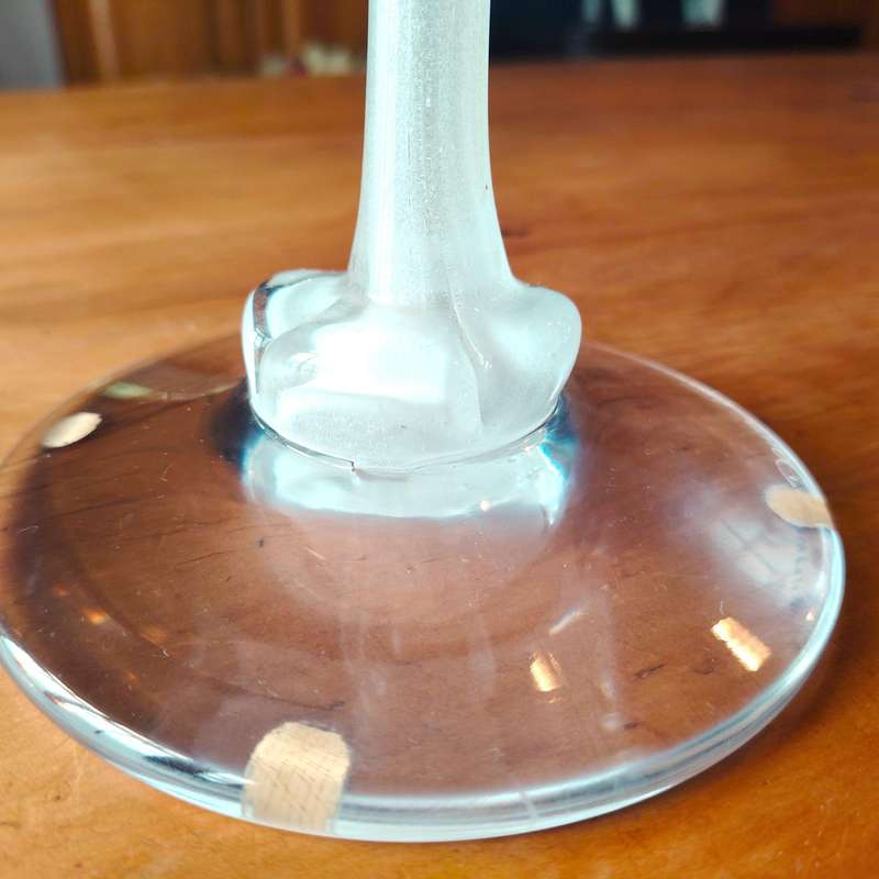 Elegant Vintage Daum France White Art Glass Candle Holder
