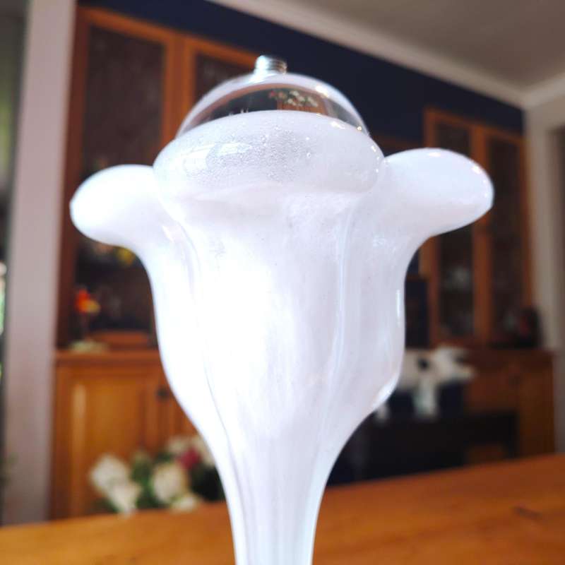Elegant Vintage Daum France White Art Glass Candle Holder