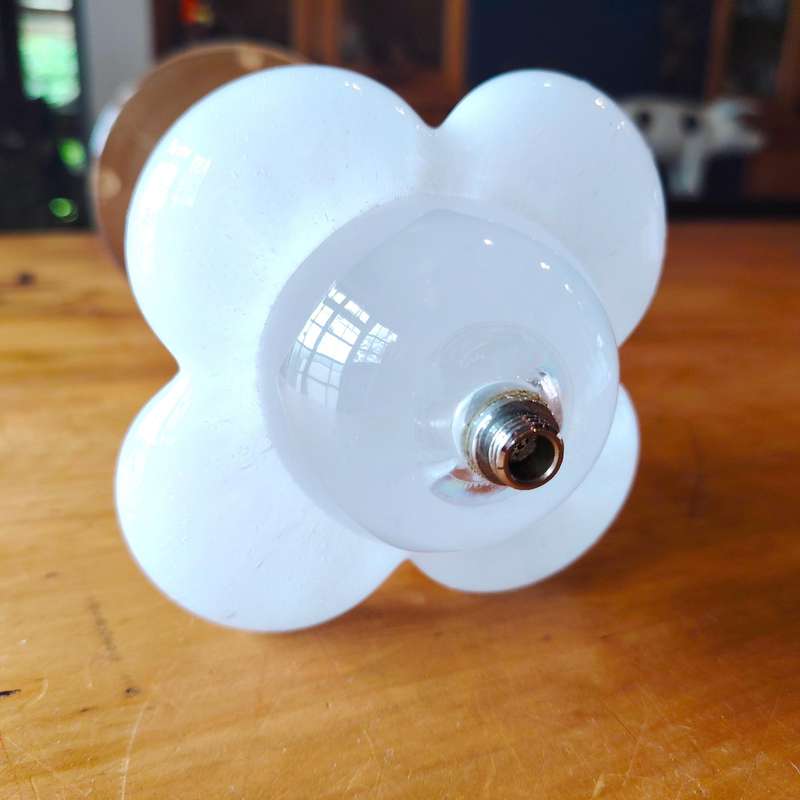 Elegant Vintage Daum France White Art Glass Candle Holder