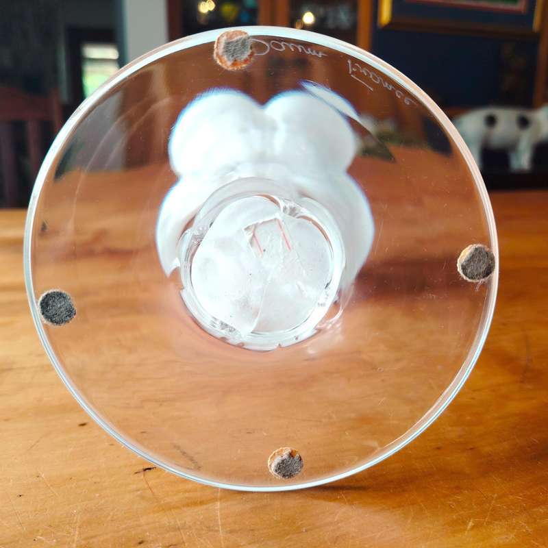 Elegant Vintage Daum France White Art Glass Candle Holder