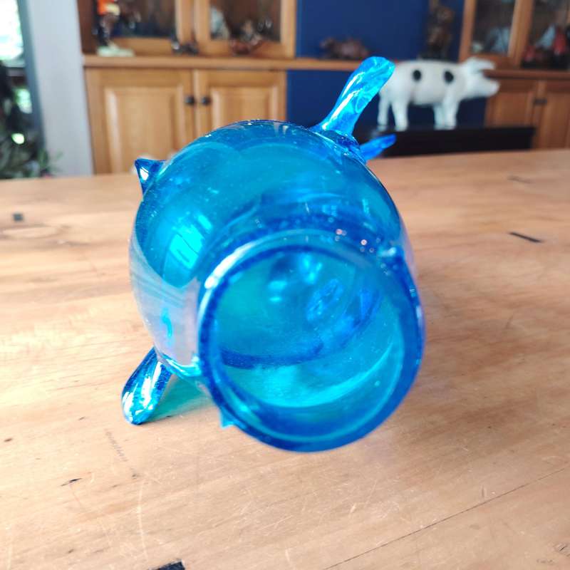 Stunning X- Large Mid-Century Hand Blown Blue Glass Koi Fish
