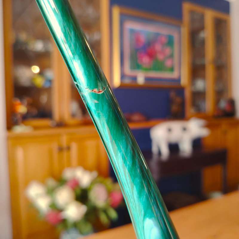 Vintage Blue Mountain Pottery Long Neck Swans Crane Green Drip Glaze