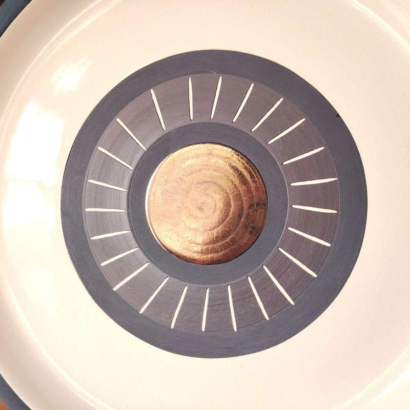 Huge Stunning African-Inspired Design Plate with Bronze Center
