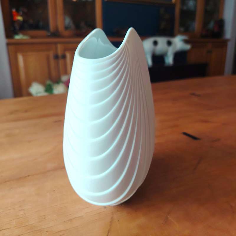 Rosenthal Porzellan Studio-Line Bisque Porcelain Op Art Vase by Max Fussl