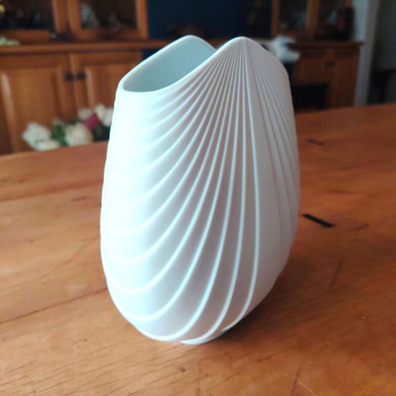 Rosenthal Porzellan Studio-Line Bisque Porcelain Op Art Vase by Max Fussl