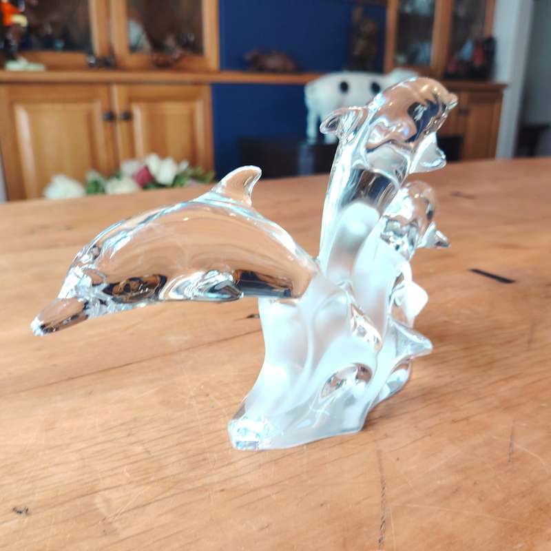 Lenox German Lead Crystal Trio of Light Dolphin Figurine