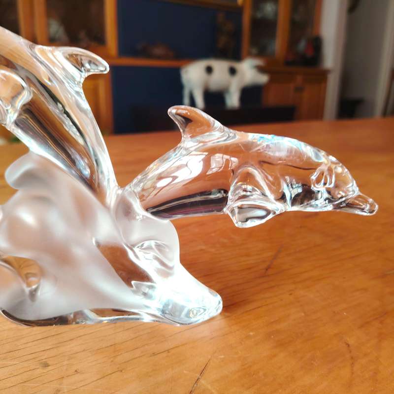 Lenox German Lead Crystal Trio of Light Dolphin Figurine