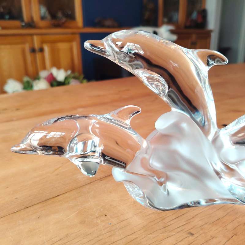Lenox German Lead Crystal Trio of Light Dolphin Figurine