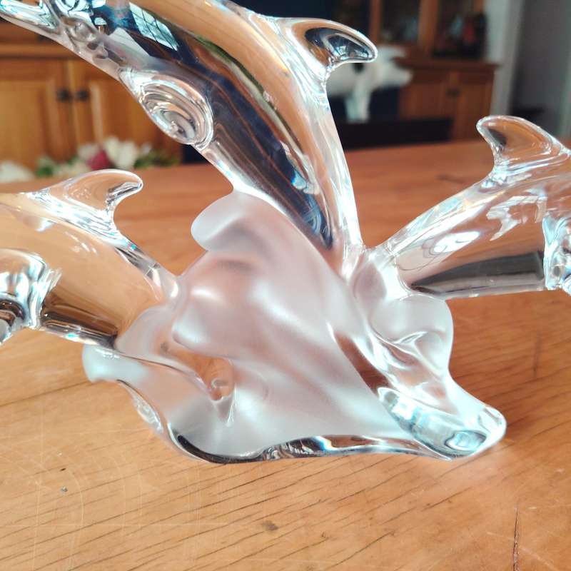 Lenox German Lead Crystal Trio of Light Dolphin Figurine
