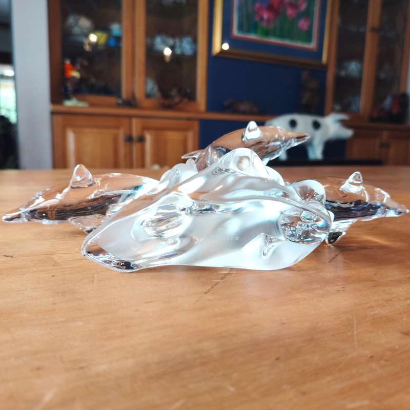 Lenox German Lead Crystal Trio of Light Dolphin Figurine