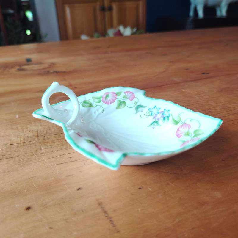 Royal Worcester Leaf Shape Dish English Garden