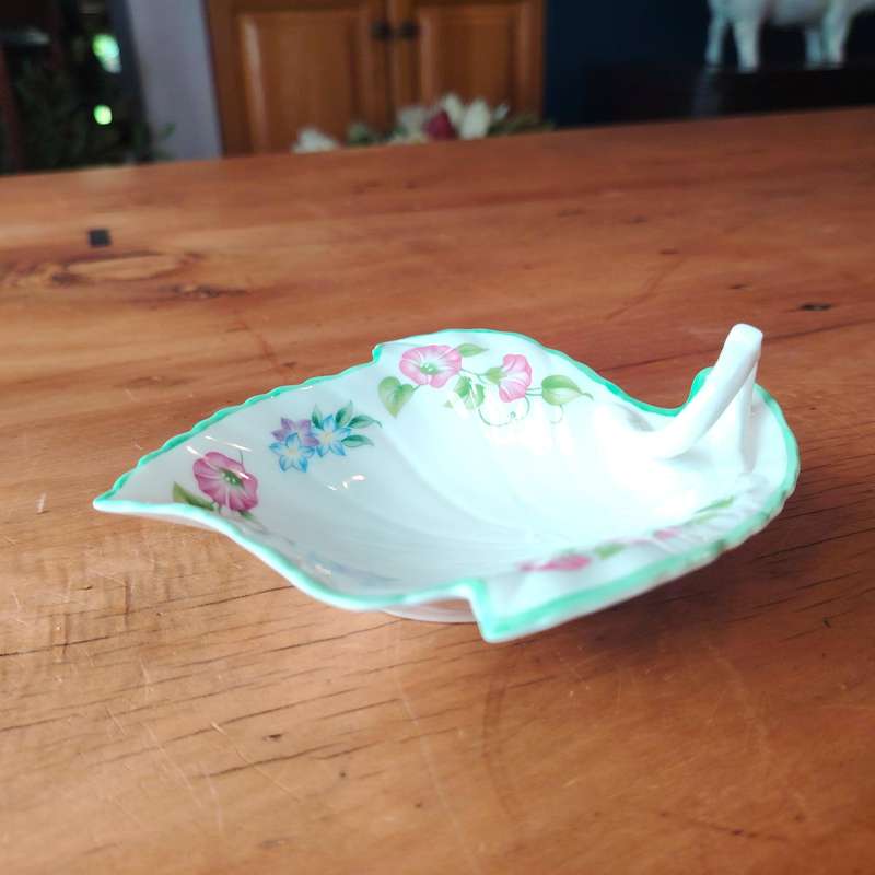 Royal Worcester Leaf Shape Dish English Garden