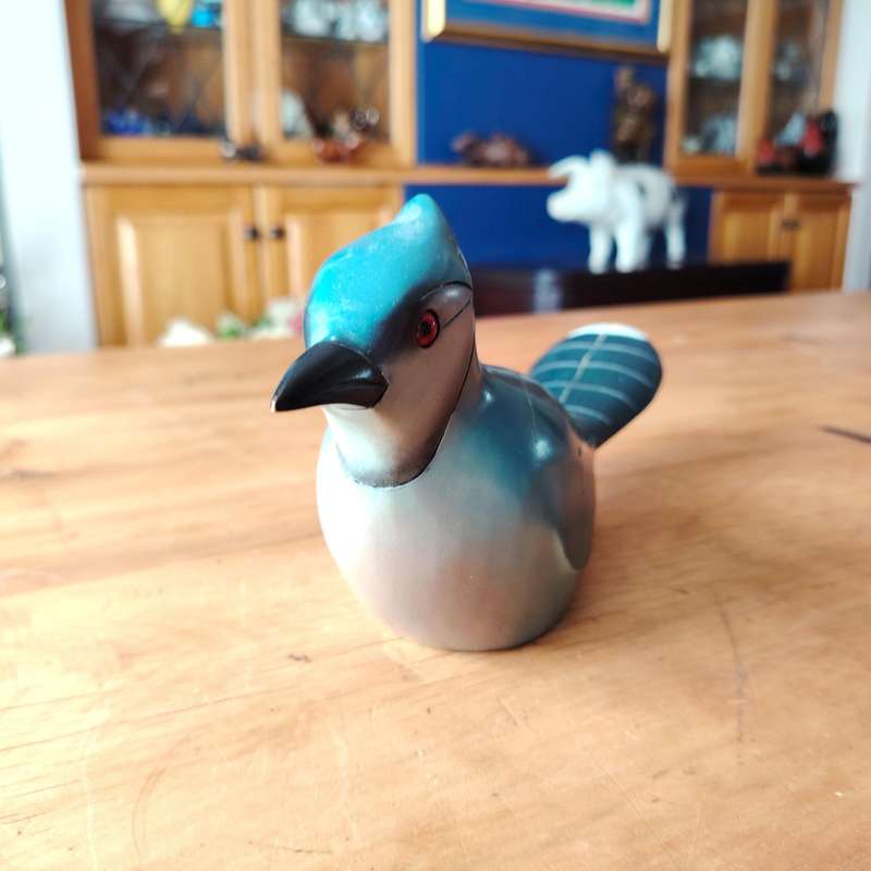 Feathers of Knysna Gallery carved and hand painted Blue Jay