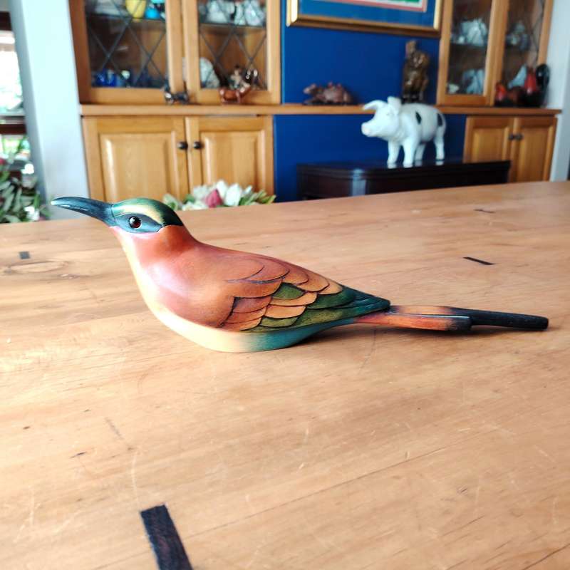 Feathers Gallery of Knysna carved and hand painted Male Carmine Bee Eater Ltd Bird
