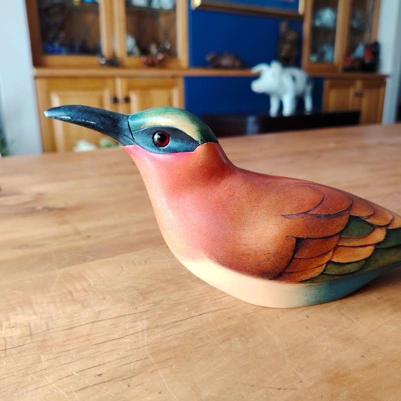 Feathers Gallery of Knysna carved and hand painted Male Carmine Bee Eater Ltd Bird
