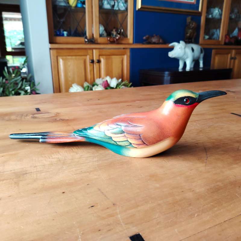 Feathers Gallery of Knysna carved and hand painted Male Carmine Bee Eater Ltd Bird