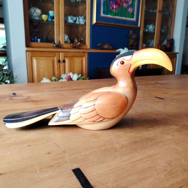 Feathers Gallery of Knysna carved and hand painted Yellowbilled Hornbill Ltd Bird