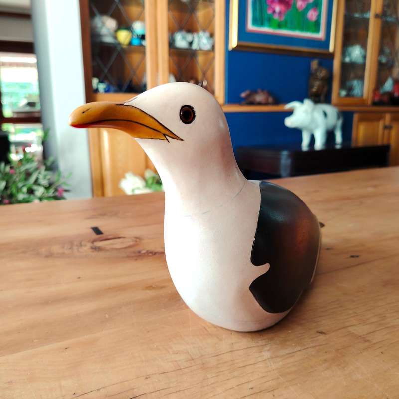 Feathers of Knysna carved and hand painted Large Male Lesser Black Backed Gull