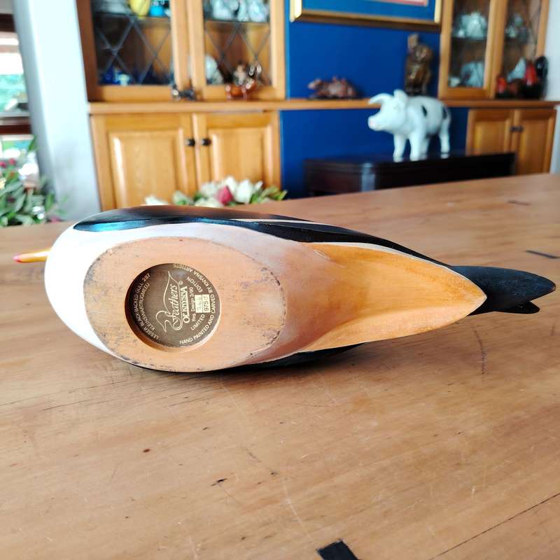 Feathers of Knysna carved and hand painted Large Male Lesser Black Backed Gull