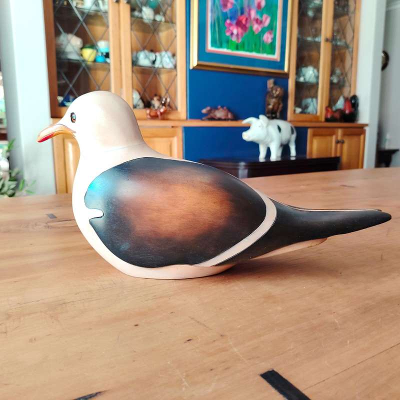 Feathers of Knysna carved and hand painted Large Female Lesser Black Backed Gull