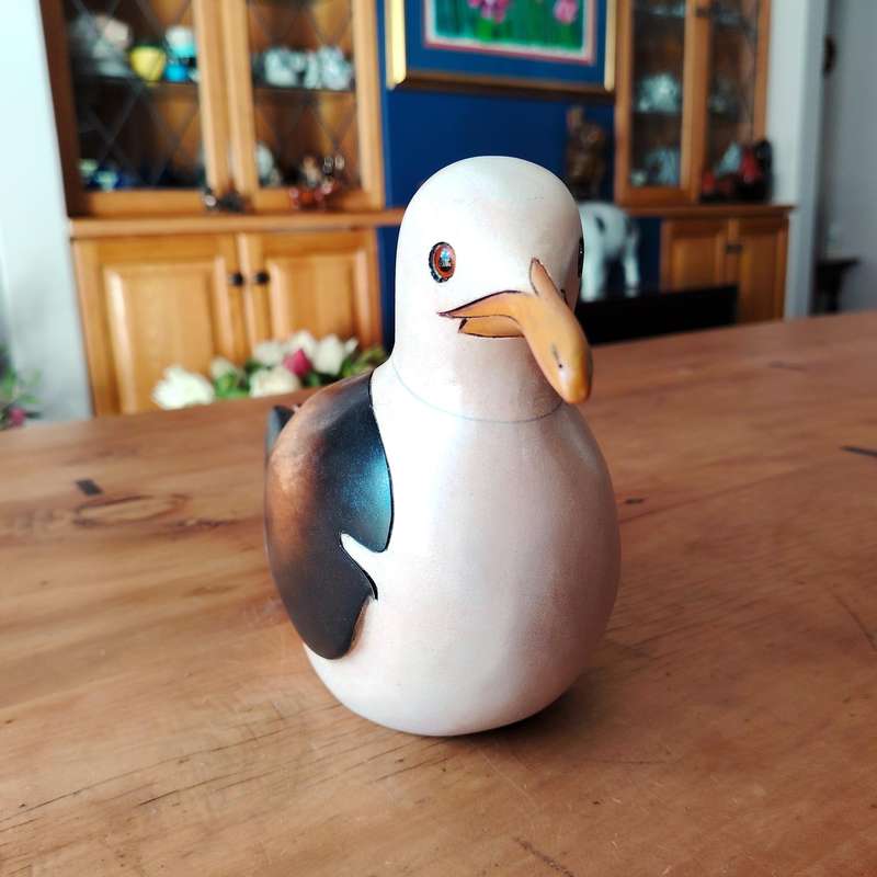 Feathers of Knysna carved and hand painted Large Female Lesser Black Backed Gull