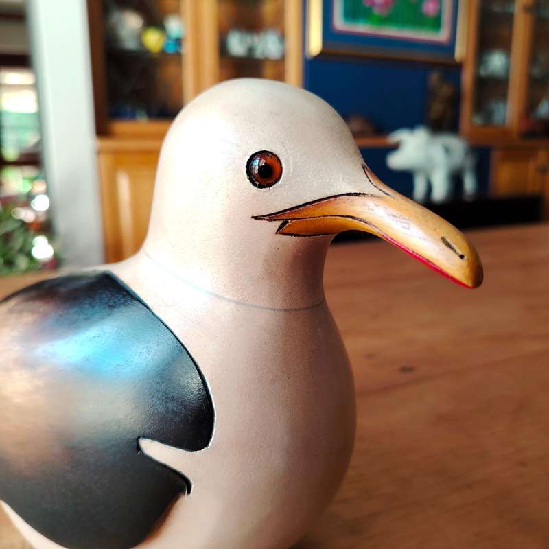 Feathers of Knysna carved and hand painted Large Female Lesser Black Backed Gull