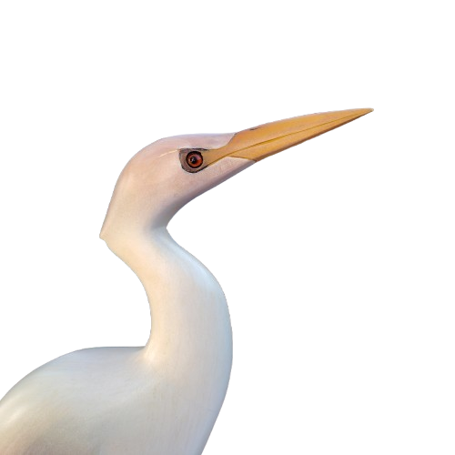 Feathers of Knysna carved and hand painted Female Egret Ltd Bird