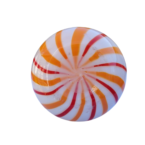 Gourd-shape Orange Red Swirl Glass Vase