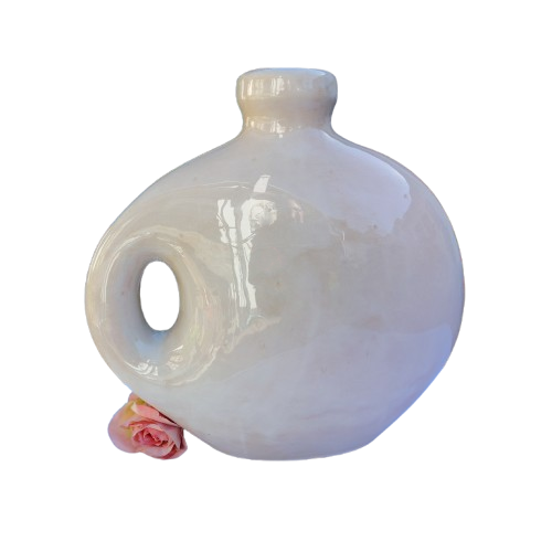Huge cream glazed bottle vase could be converted into a lamp base