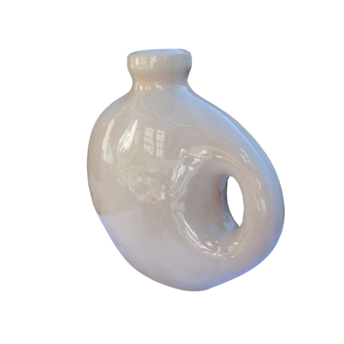 Huge cream glazed bottle vase could be converted into a lamp base