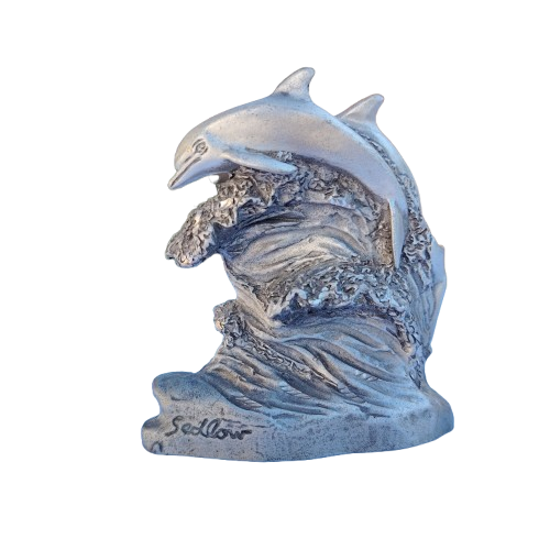 Masterworks Peter Sedlow Pewter Dolphin Clock
