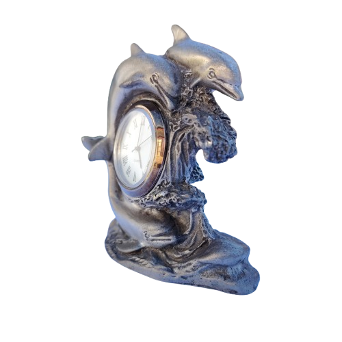 Masterworks Peter Sedlow Pewter Dolphin Clock