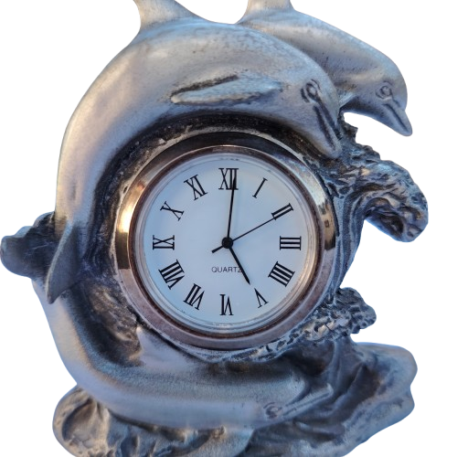 Masterworks Peter Sedlow Pewter Dolphin Clock